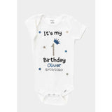 Personalized baby boy first birthday bodysuit